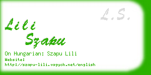 lili szapu business card